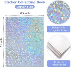 Large Reusable Sticker Book Collecting Album 8.5×11″ Sticker Storage Collection