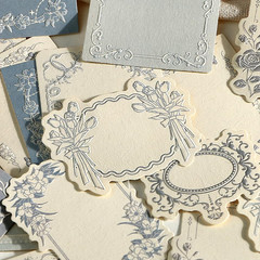 120Pcs Vintage Scrapbook Decorative Paper Set, Embossed Pattern Small Writing No