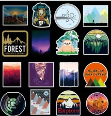 100pcs National Park Stickers, Outdoor Camping Traveling,051 EFG