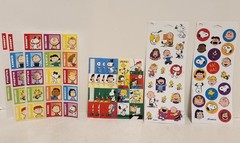 PEANUTS Characters Mixed Stickers Sheets Lot, Snoopy Lucy Linus Woodstock +