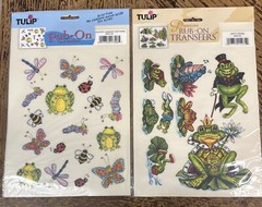 (2) Rub-On Transfers by Tulip Acid Free Country Garden Critters Happy Frogs
