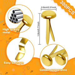 Paper Brass Fasteners, 3/4-Inch Metal Brass Brads Round Brads for Paper Crafts M