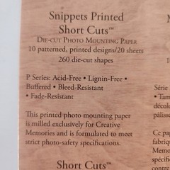 Creative Memories Snippets Printed Short Cuts 12″ Scrapbook x20 Pattern Multi