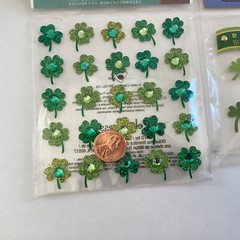 5 St. Patrick’s Crafts – 3 Pks Stickers + 2 Ribbon Shamrock Pot Gold Jolee’s 3D