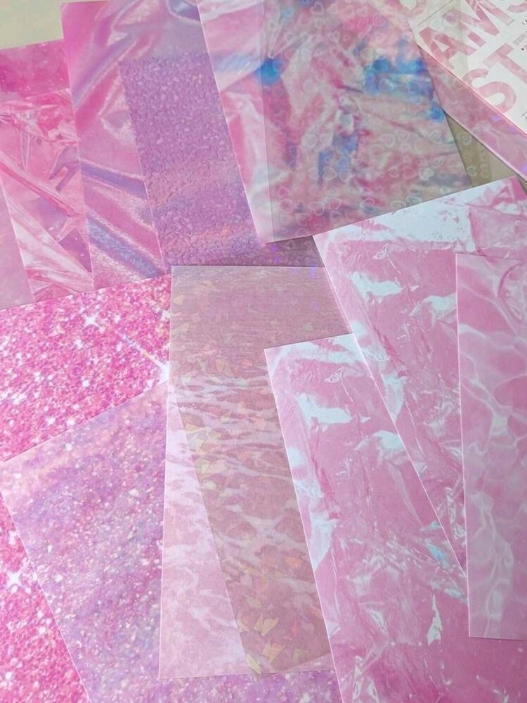 10pcs Glitter Textured Material Scrapbook Background Stickers Junk Journal