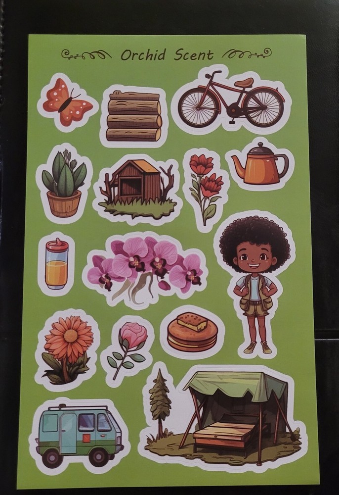 scratch and sniff stickers sheet NEW sheet HORIECHALY Orchid Scent