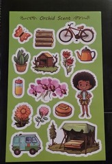 scratch and sniff stickers sheet NEW sheet HORIECHALY Orchid Scent