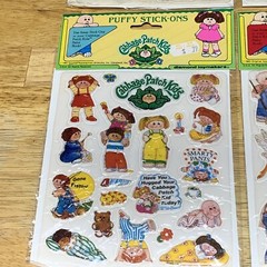 New Vintage Cabbage Patch Kids Puffy Vinyl Stick-Ons Stickers Set of 4 Sealed