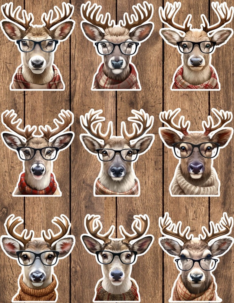 Hip Deer Die Cut Vinyl Stickers Set Scrapbooking Laptop Waterbottle