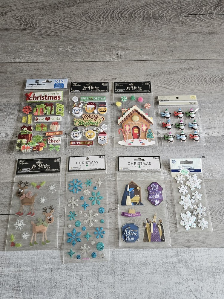 Sticker Lot Christmas Scrapbooking 3D Stickers Holiday Winter RARE Jolee’s #138
