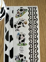 NRN Designs Cow Border Scrapbook Sticker ROLL, Cow Stickers Moo Farm
