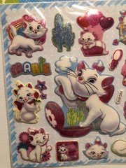 Disney Marie Cat Large Puffy Glitter Sticker Sheet Scrapbook Kids Collecting