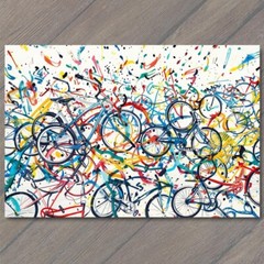 STICKER Bicycle Collage Riding Bikes Funny Cute Strange Wheels Fun Cute Art