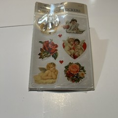 Vintage Hallmark Victorian Style Cherubs Valentine Rose Flowers Stickers New