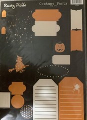 Rusty Pickle Halloween Costume Party sets 4 sheets Scrapbooking Tags Scary RARE