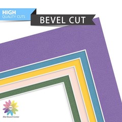 Mat Board Center, Pack of 10, 12×16 Mixed Color White Core Picture Mats for 8…