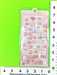 Bonbon Drop Bunny Rabbits Flowers & Fruit Sanrio 1 Sheet Sticker Pack Pink White