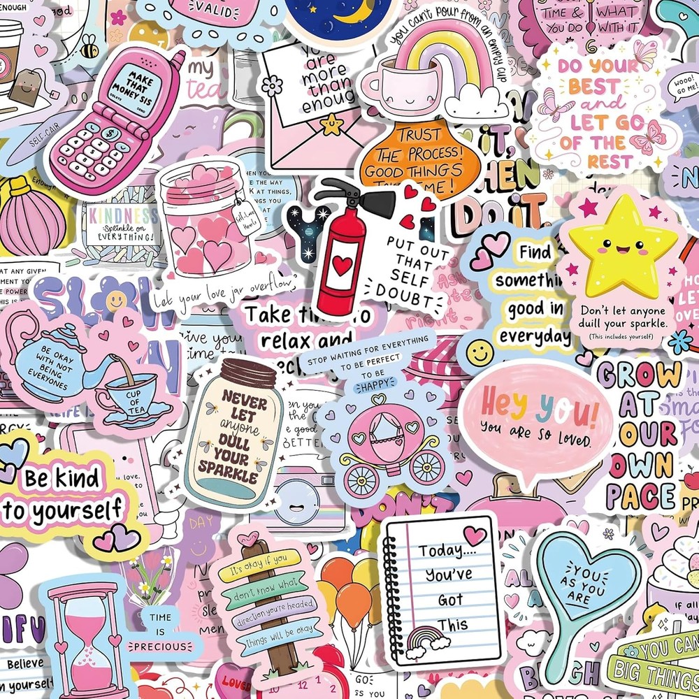 100 Pcs Holographic Positive Affirmation Stickers for Adult Women Teens, Waterpr