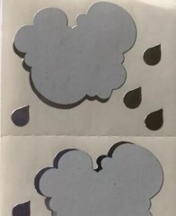 CLOUD FOIL Sticker(8pc)Mrs.Grossman’s •Raindrop•Weather•Sky•Rain•Metallic•White