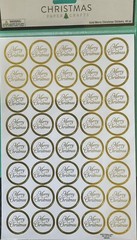 Gold Merry Christmas Stickers – 40 pieces Christmas Paper Crafts
