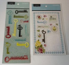 Colorbok Sticker Lot (7) Lucky You & Flea Market Clear Acetate Glitter Crowns