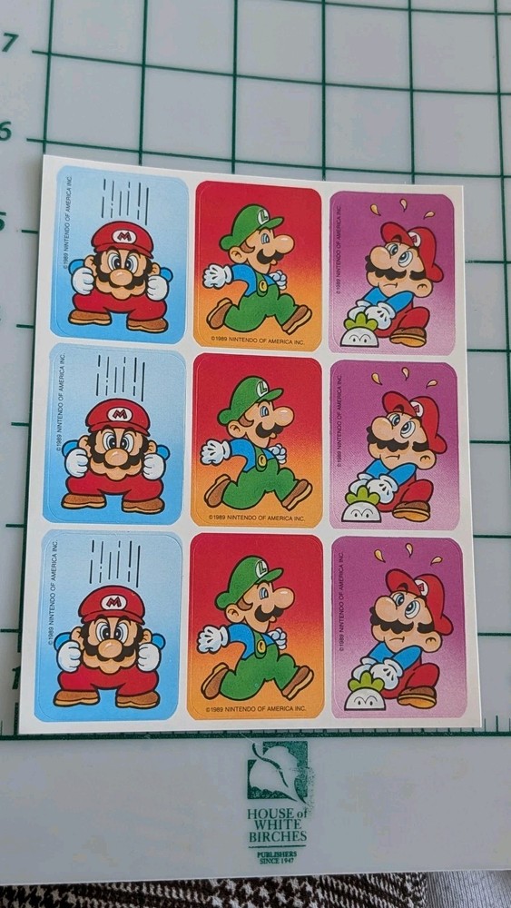 Vintage Stickers Super Mario Bros Luigi 1 Sheet Paper Magic Group Nintendo