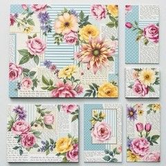Spring Floral Flowers Decoupage Rice Paper For Ornament-Wood Art A4 1 Sheet