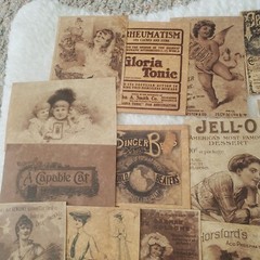 Ephemera Lot 38 Pieces Brown Paper Style Ads ScrapBooking Collectible Decor