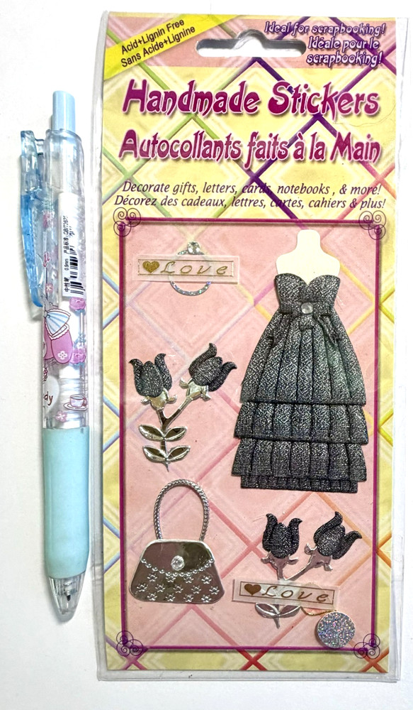 Black Prom Dress Love Stickers Scrapbooking Card Journal Planner