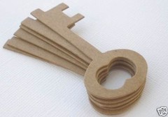 {6} *SMALL SKELETON KEYS* Bare Chipboard Die Cuts – 1 1/4″ x 2 5/8″
