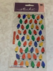 STICKO EK SUCCESS STICKERS CHRISTMAS LIGHTS TREE LIGHTS MULTI-COLOR LIGHTS 51PCS