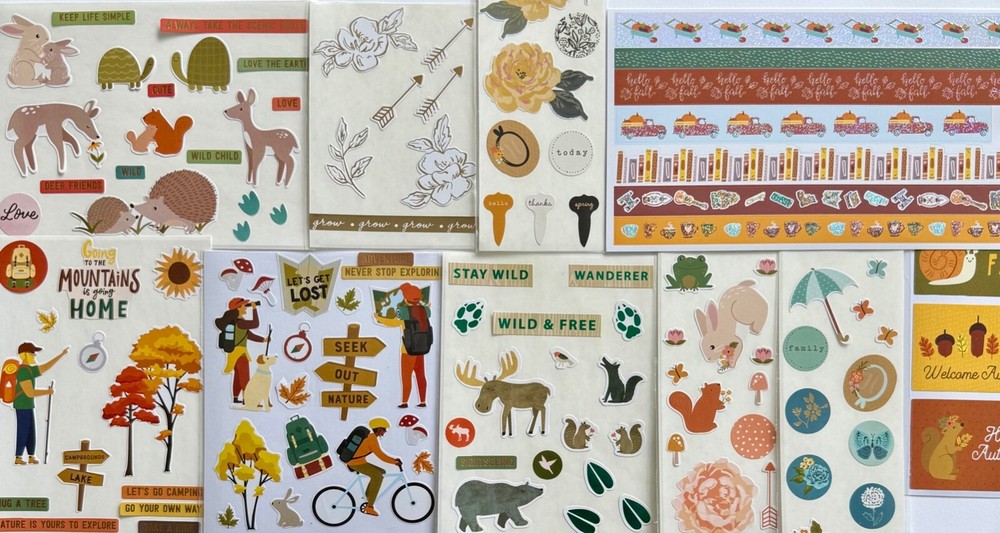 10 Sheets, nature outdoors floral flowers bloom insects camp animals wild life