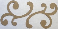 (6) BEAUTIFUL FLOURISH – Swirl/Accent – Bare Chipboard Die Cuts – Embellishment