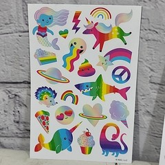 American Greetings Scrapbooking Stickers Rainbow Animals Snacks Lot 2 Of Sheets