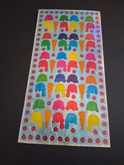 Vintage Stickers ICE CREAM CONE Prism Sticker Sheet VTG 90s RARE