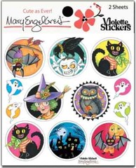 Mary Engelbreit Stickers 2 Sheets Whimsical Halloween Caps Haunted House Witch