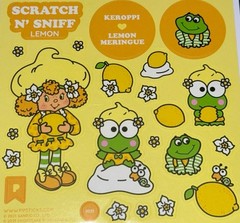 SCRATCH N’ SNIFF HELLO LEMON GIRL STICKERS✨🍋🐸🌼✨4”X 4”✨&✨3 1/3” X 2 1/2💛