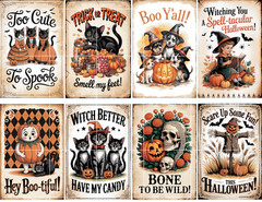Vtg Halloween Card Toppers Collage Sheet Supplies Scrapbook Junk Journal Crafts