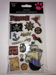 Sandy Lion Pirates, Ship, Treasure, Scrapbook, Crafts, Sticker Sheet, Brand New