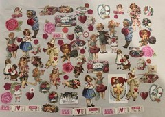 80+ Vintage Valentine Ephemera Lot Cupid Cherub Victorian Journal Mixed Media
