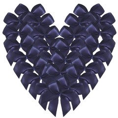 Micomon 50pcs 1.2-Inch Mini Bows for Crafts Satin 3/8″ ribbon, navy