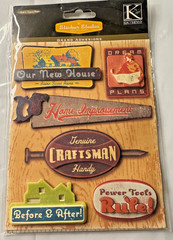 8 Assorted Sealed Packages of Crafting Stickers Baseball Fishing Handyman Dad