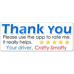 for Walmart Driver Thank You Stickers CUSTOM NAME Increase Ratings and Tips