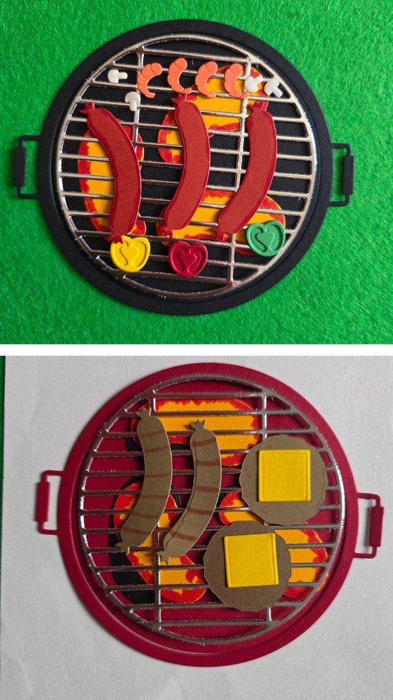1 Barbecue Grill With Foods For summer Days Cardstock die cuts scrapbook cards