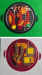 1 Barbecue Grill With Foods For summer Days Cardstock die cuts scrapbook cards