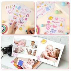 8 Sheets Baby Girl Scrapbook Stickers, Adorable Newborn Toddler Colorful