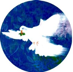 5 1/4″ x 7 1/2″ Sheet of 12 PEACE DOVE Christmas Card Seals #33 USA MADE
