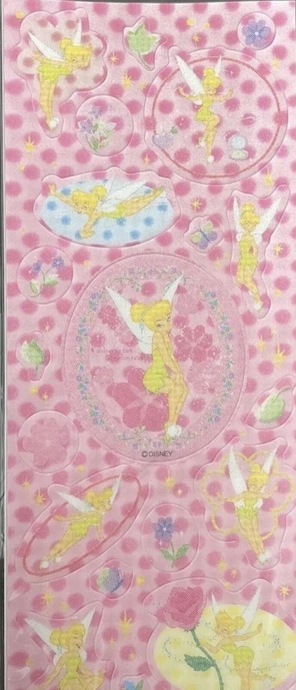 Disney Tinker Bell Sticker Pink Tokyo Disneyland Sheet Glossy Holographic