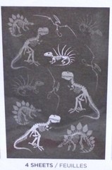 American Greetings Stickers Prehistoric Dinosaur Skeletons Bones 10 Shts 129 Pcs