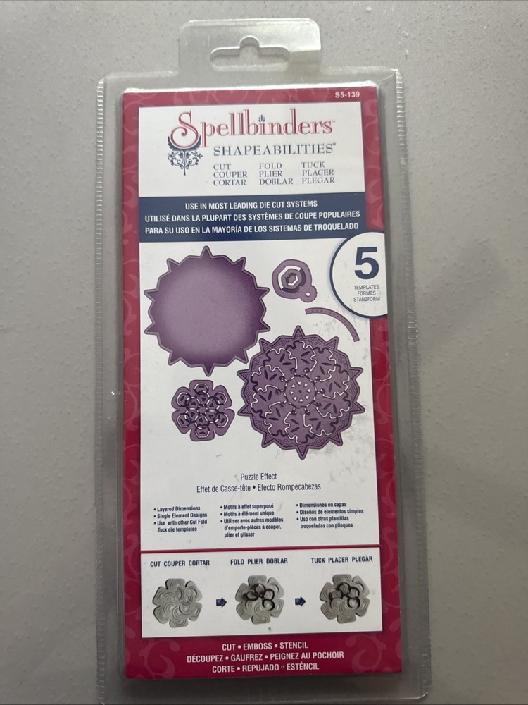 Spellbinders Shapeabilities Puzzle Effects 5 Dies S5-139 New